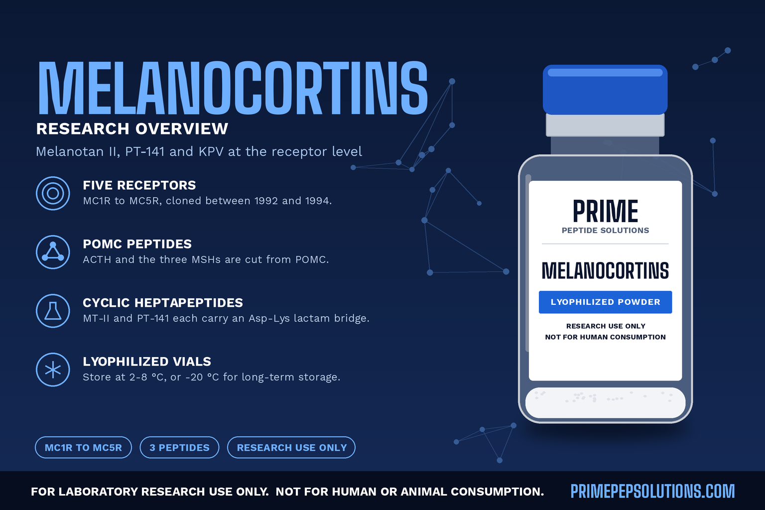 Melanocortin Peptides in Research: Melanotan II, PT-141 and KPV